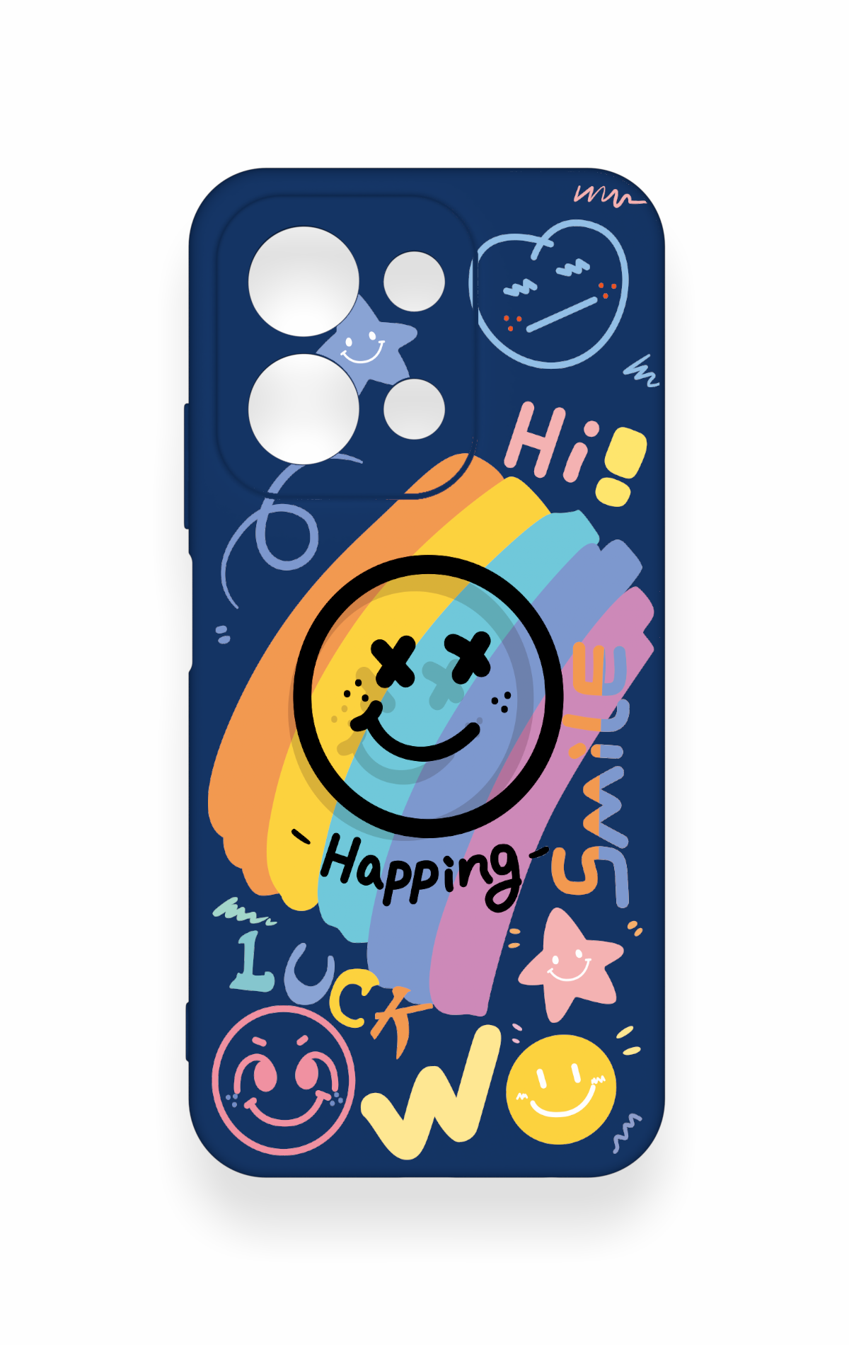 Redmi 15C 4G Uyumlu Happing Smile Desenli Silikon Kılıf