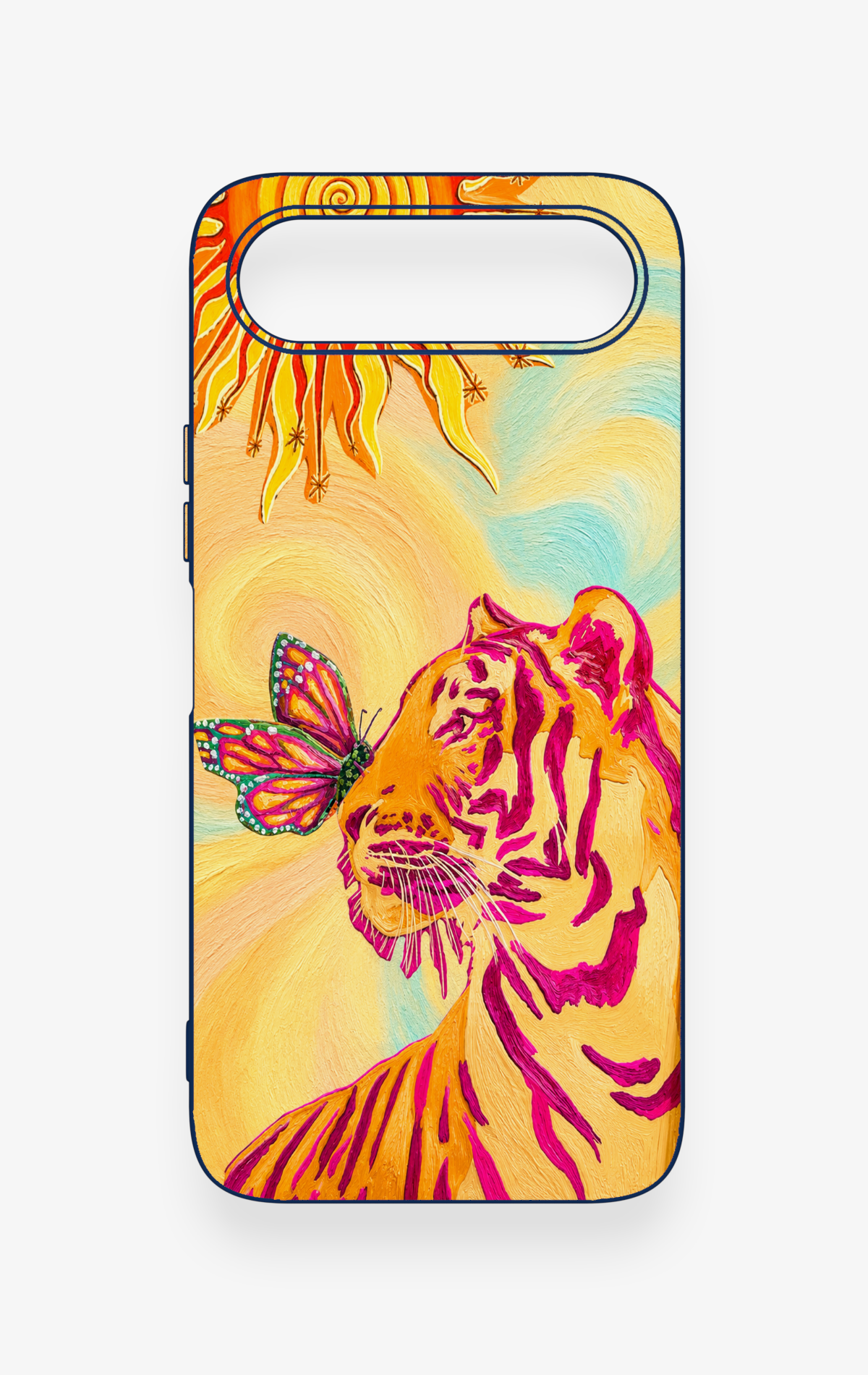 Tecno Spark 50 5G Uyumlu Güneşin Kaplanı Desenli Silikon Kılıf