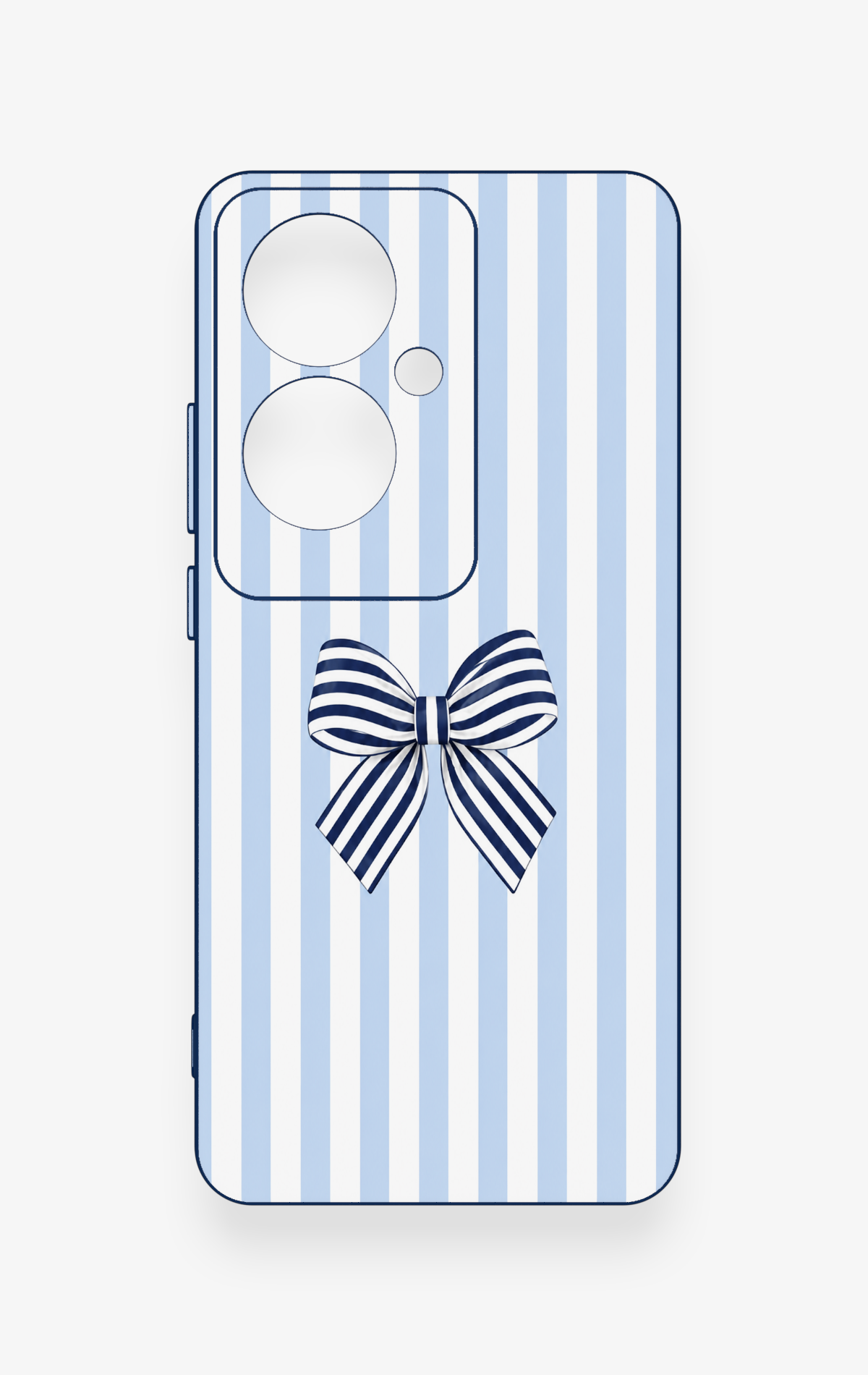 Oppo Reno 11F Uyumlu Mavi Beyaz Kurdele Desenli Silikon Kılıf