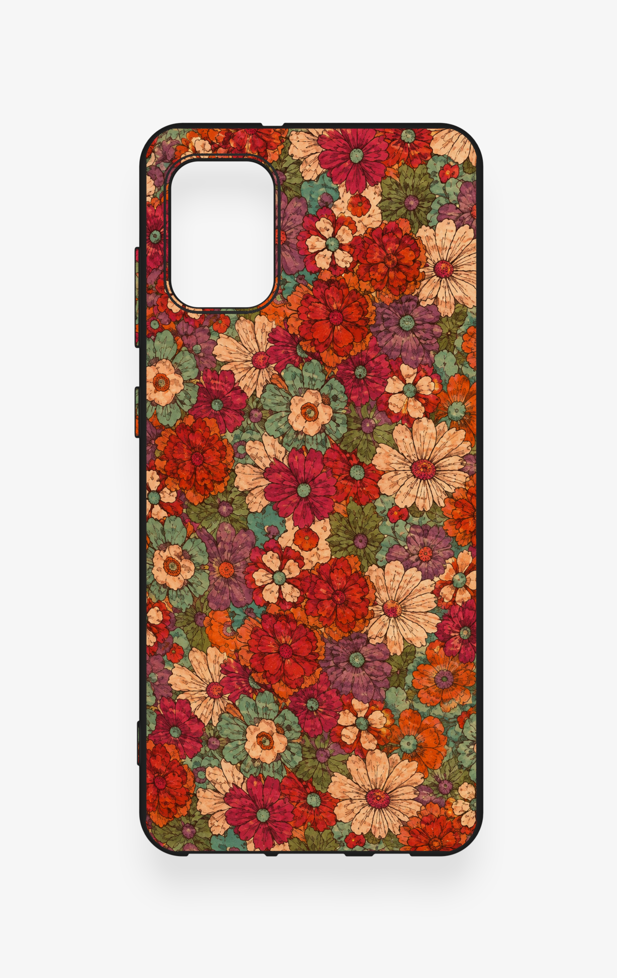 Samsung A31 Uyumlu Pastel Çiçek Bahçesi Desenli Silikon Kılıf