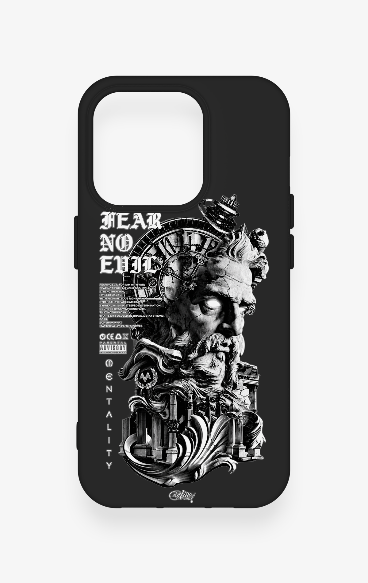 iPhone 15 Pro Uyumlu Fear No Evil Desenli Silikon Kılıf