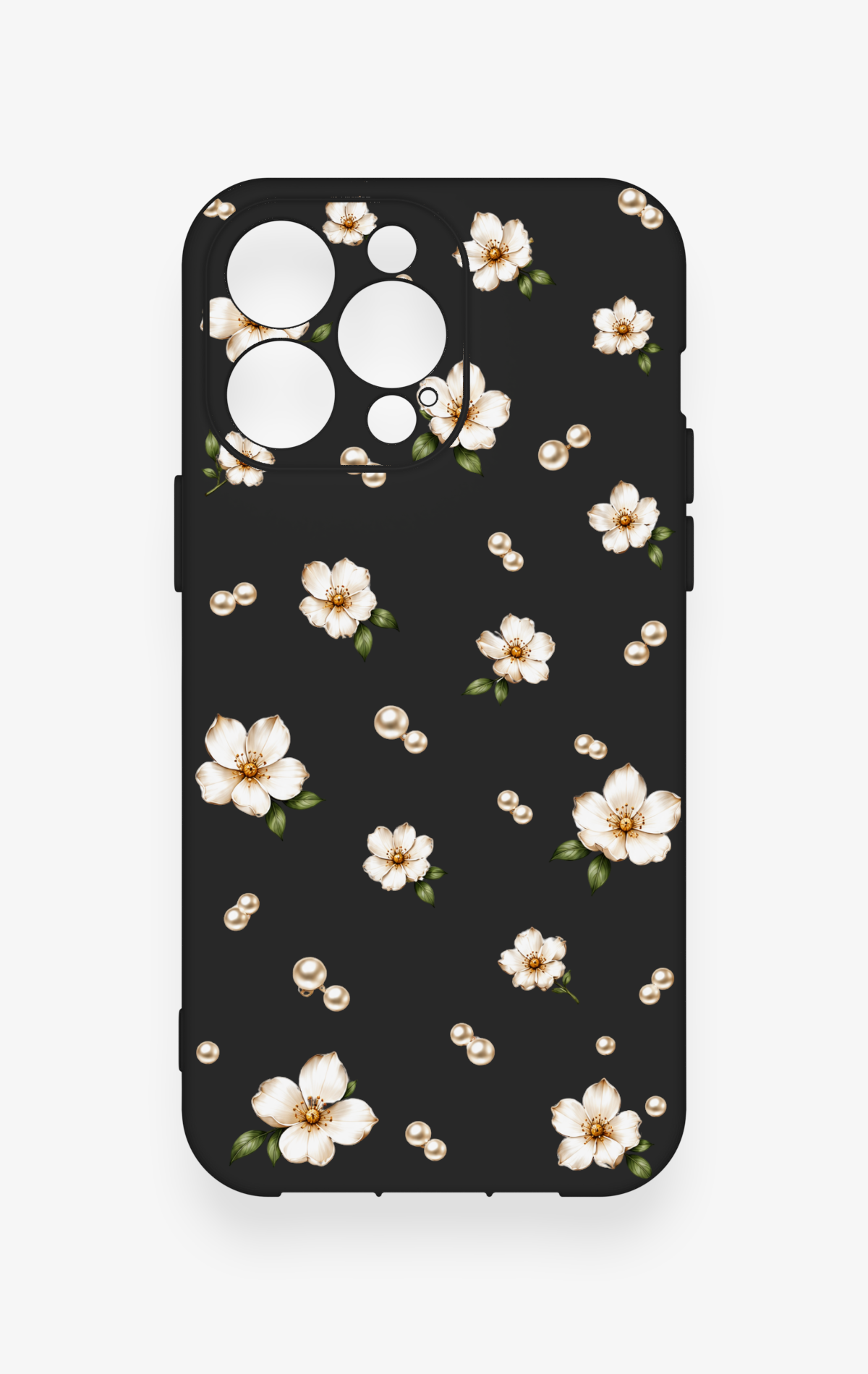 iPhone 13 Pro Max Uyumlu İnci Papatya Desenli Silikon Kılıf