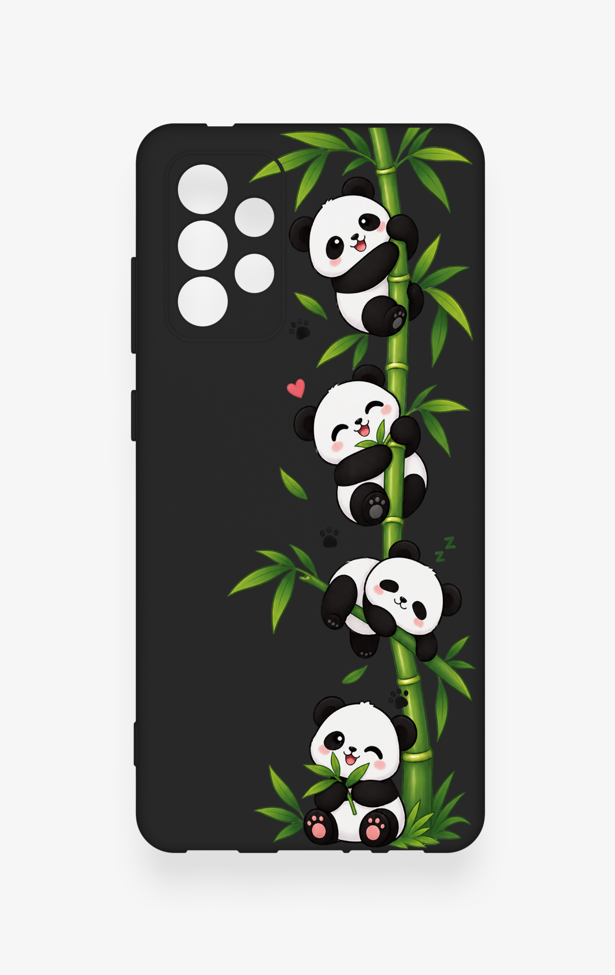 Samsung-A72 Uyumlu Sevimli Panda Bambu Desenli Silikon Kılıf