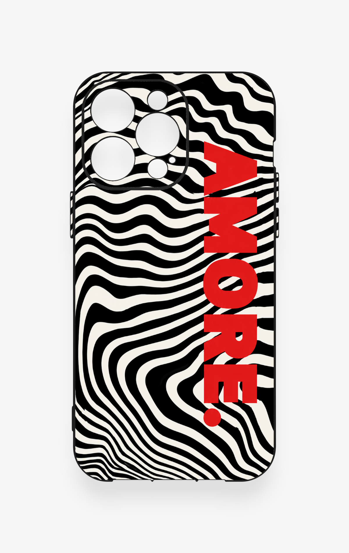 iPhone 13 Pro Max Uyumlu Zebra Amore Desenli Silikon Kılıf