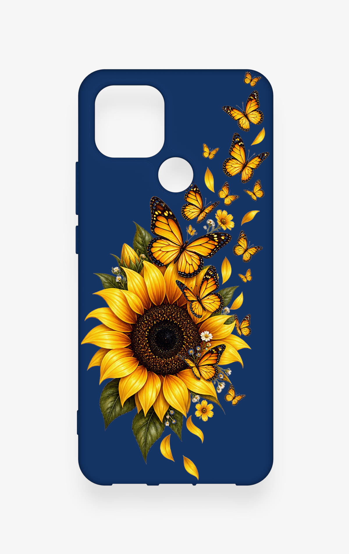 Oppo A15 Uyumlu Ayçiçeği Desenli Silikon Kılıf