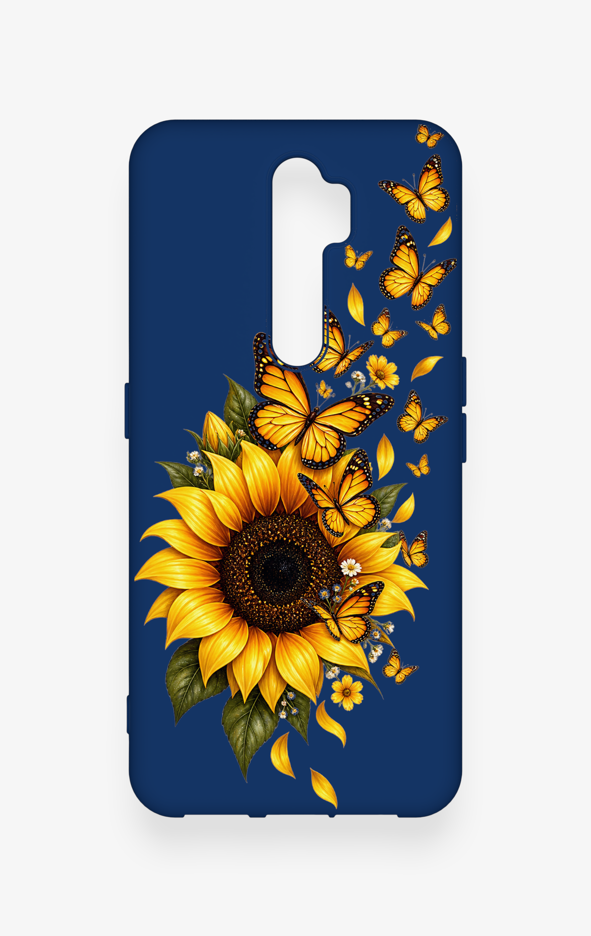 Oppo A5 2020 Uyumlu Ayçiçeği Desenli Silikon Kılıf