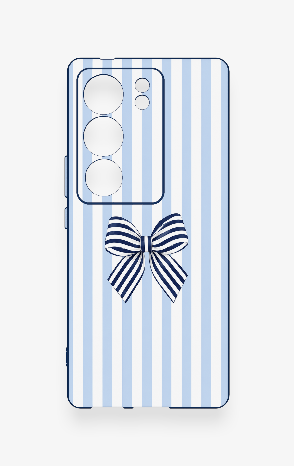 Vivo V29 Uyumlu Mavi Beyaz Kurdele Desenli Silikon Kılıf