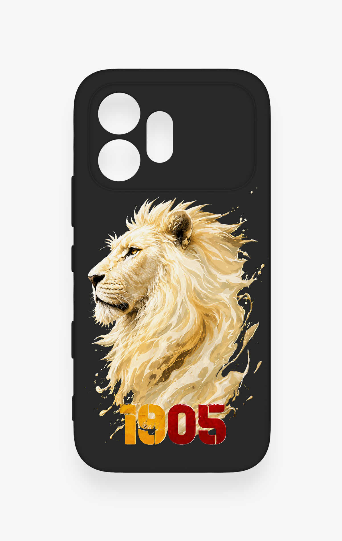 Honor 600 Uyumlu Sarı Kırmızı 1905 Aslan Desenli Silikon Kılıf