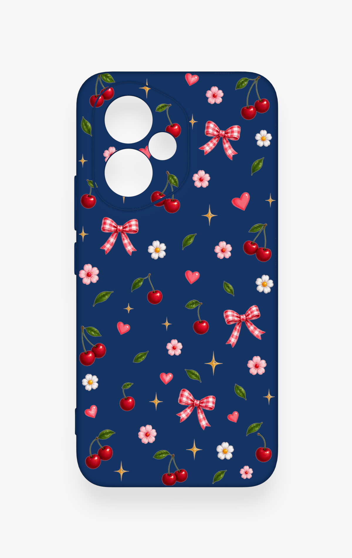 Honor 400 Uyumlu Çiçek Kiraz Fiyonk Desenli Silikon Kılıf