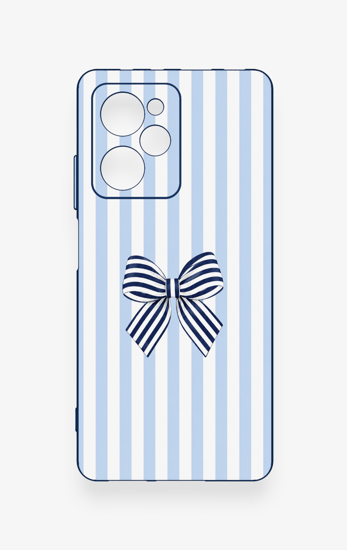Poco X5 Pro Uyumlu Mavi Beyaz Kurdele Desenli Silikon Kılıf
