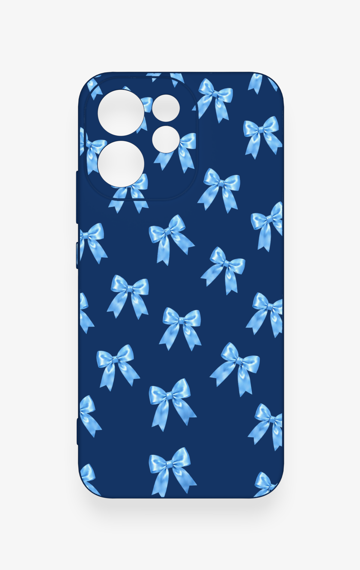 Oppo Reno 15F Uyumlu Mavi Fiyonk Kurdele Desenli Silikon Kılıf