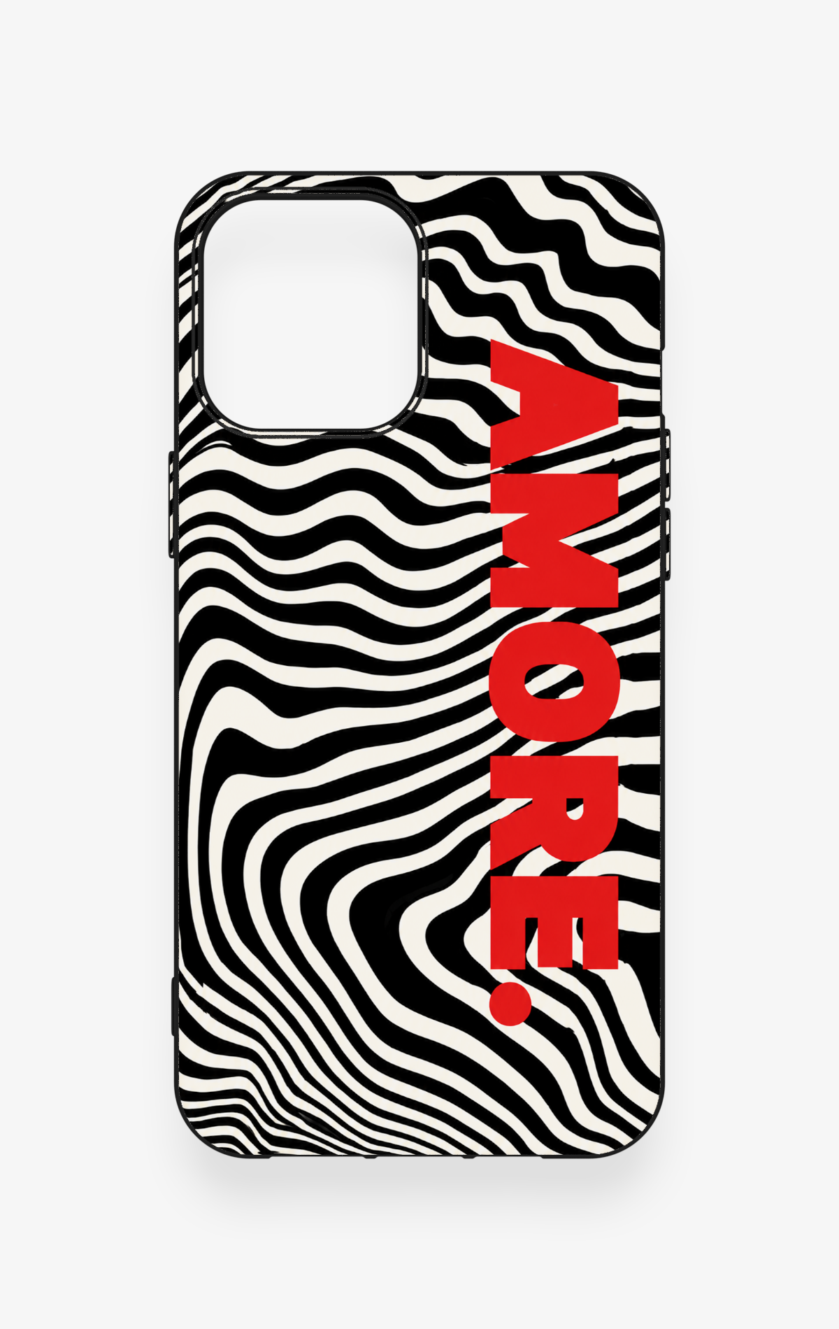 iPhone 12 Pro Max Uyumlu Zebra Amore Desenli Silikon Kılıf