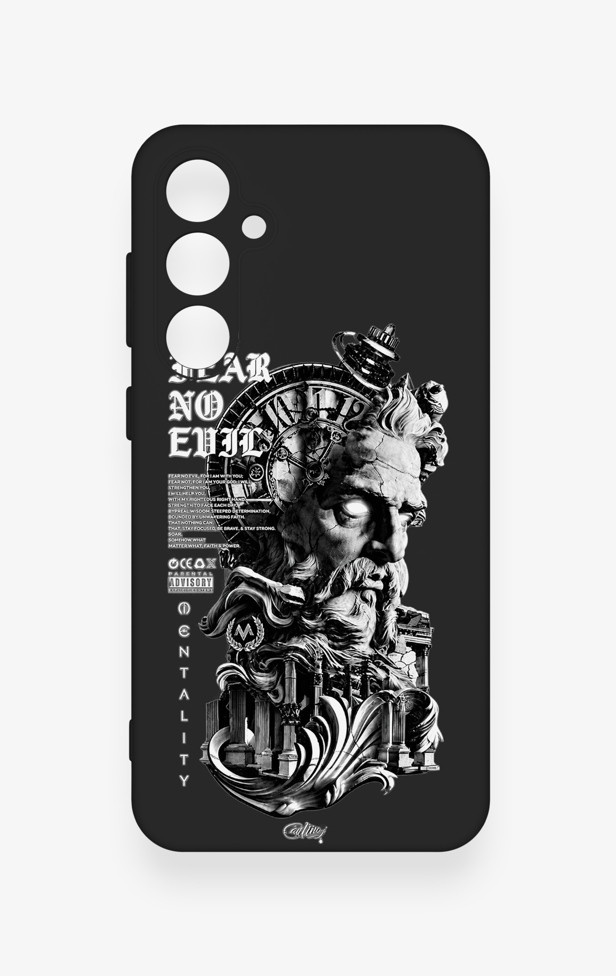 Samsung S23Fe Uyumlu Fear No Evil Desenli Silikon Kılıf