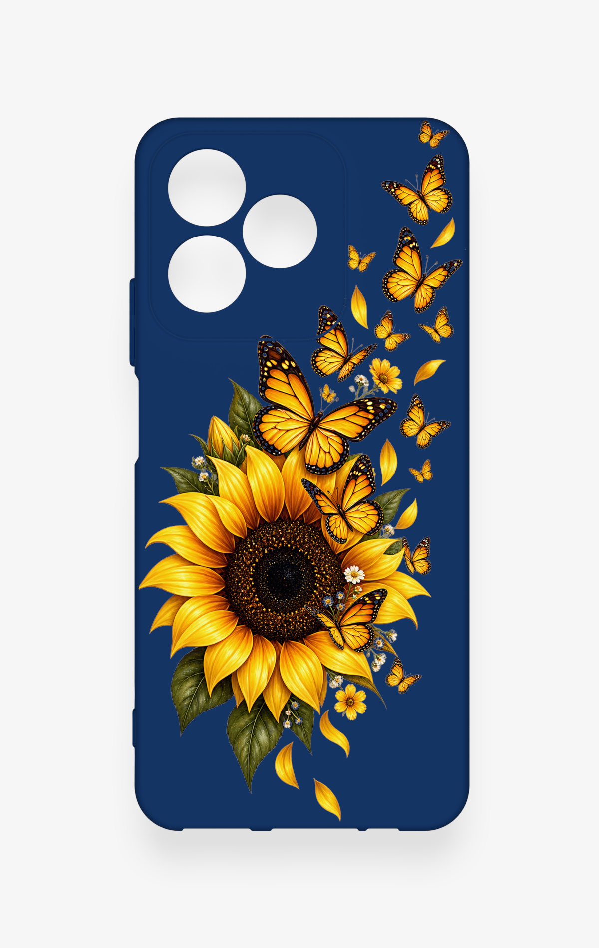 Realme C53 Uyumlu Ayçiçeği Desenli Silikon Kılıf