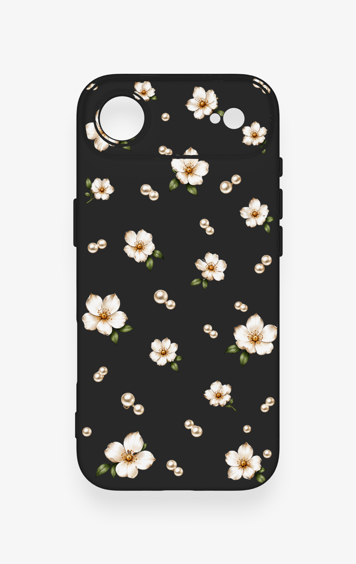 iPhone 17 Air Uyumlu İnci Papatya Desenli Silikon Kılıf