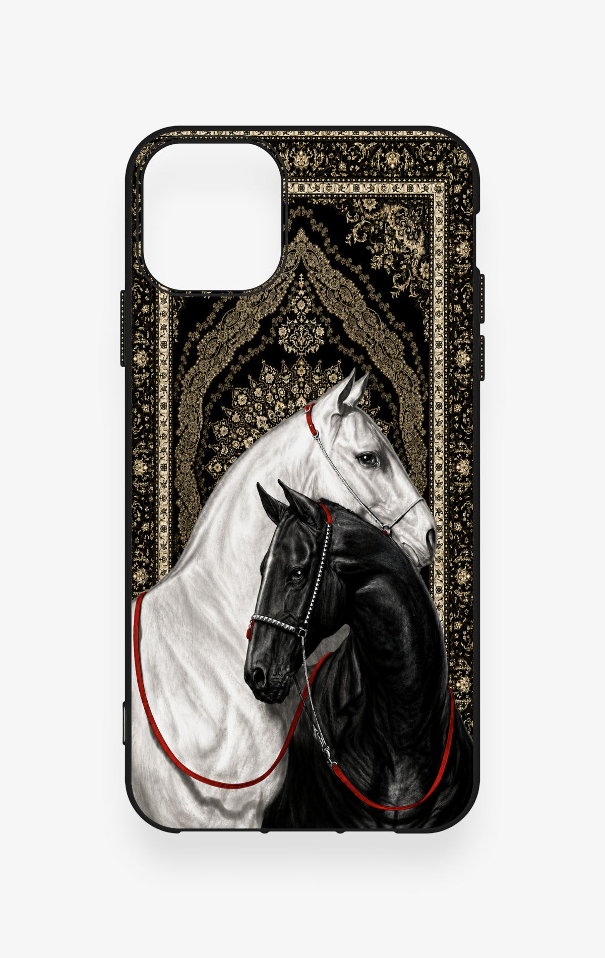 iPhone 11 Pro Max Uyumlu Asil Sevgili Atlar Desenli Silikon Kılıf