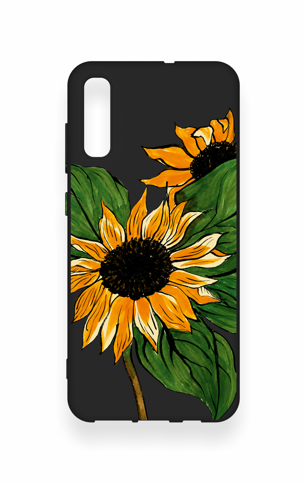 Samsung A70 Uyumlu Ay Çiçeği Desenli Silikon Kılıf