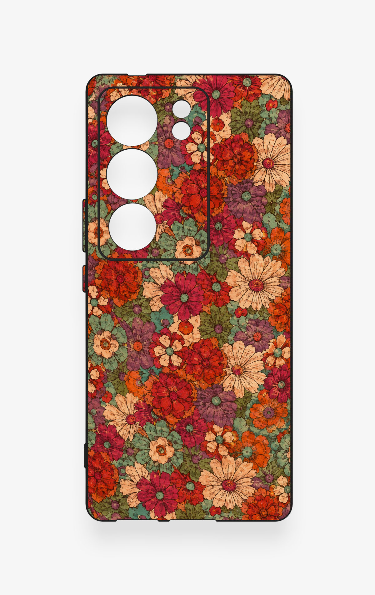 Vivo V29 Uyumlu Pastel Çiçek Bahçesi Desenli Silikon Kılıf