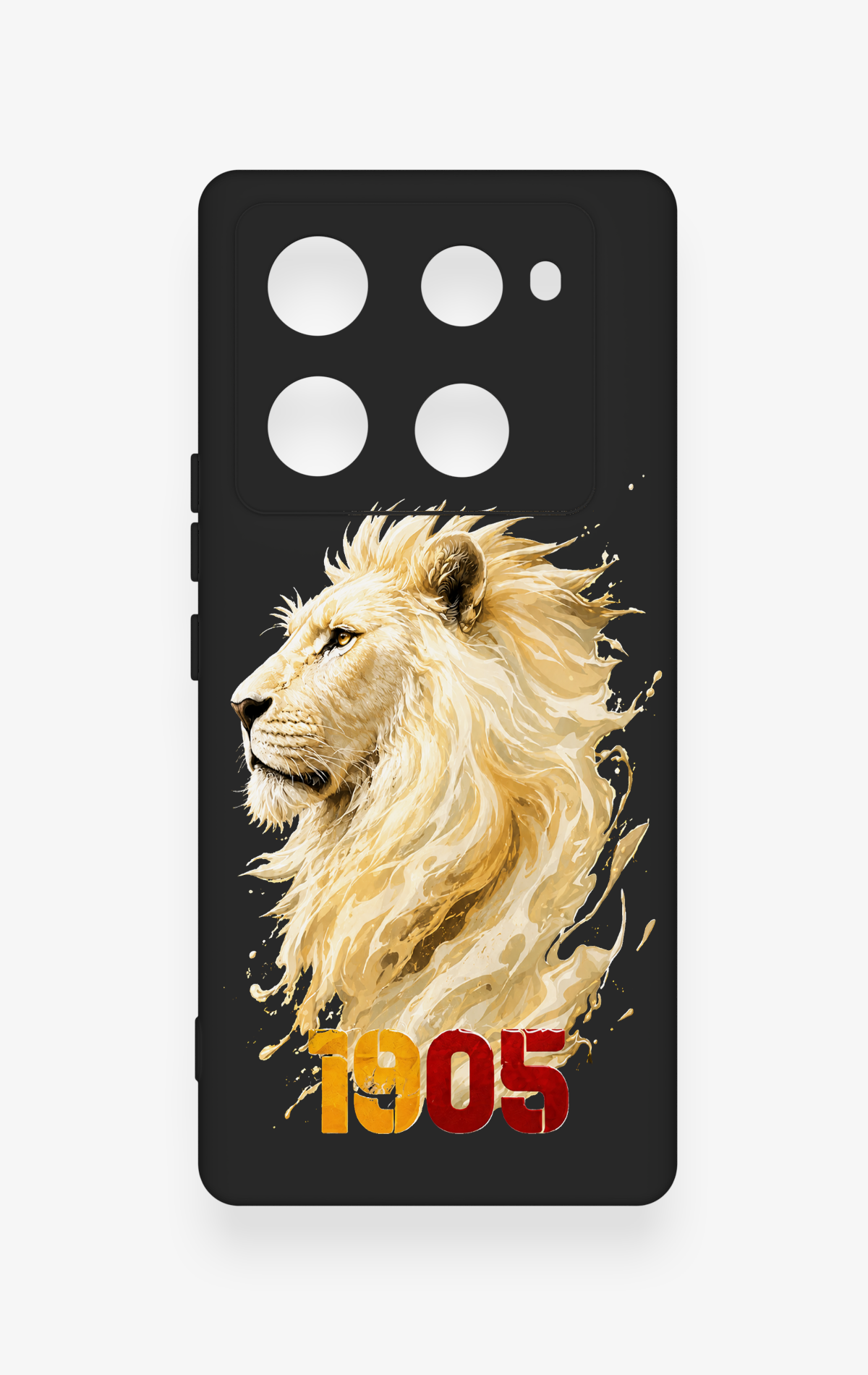 İnfinix Note 40 Pro Uyumlu Sarı Kırmızı 1905 Aslan Desenli Silikon Kılıf