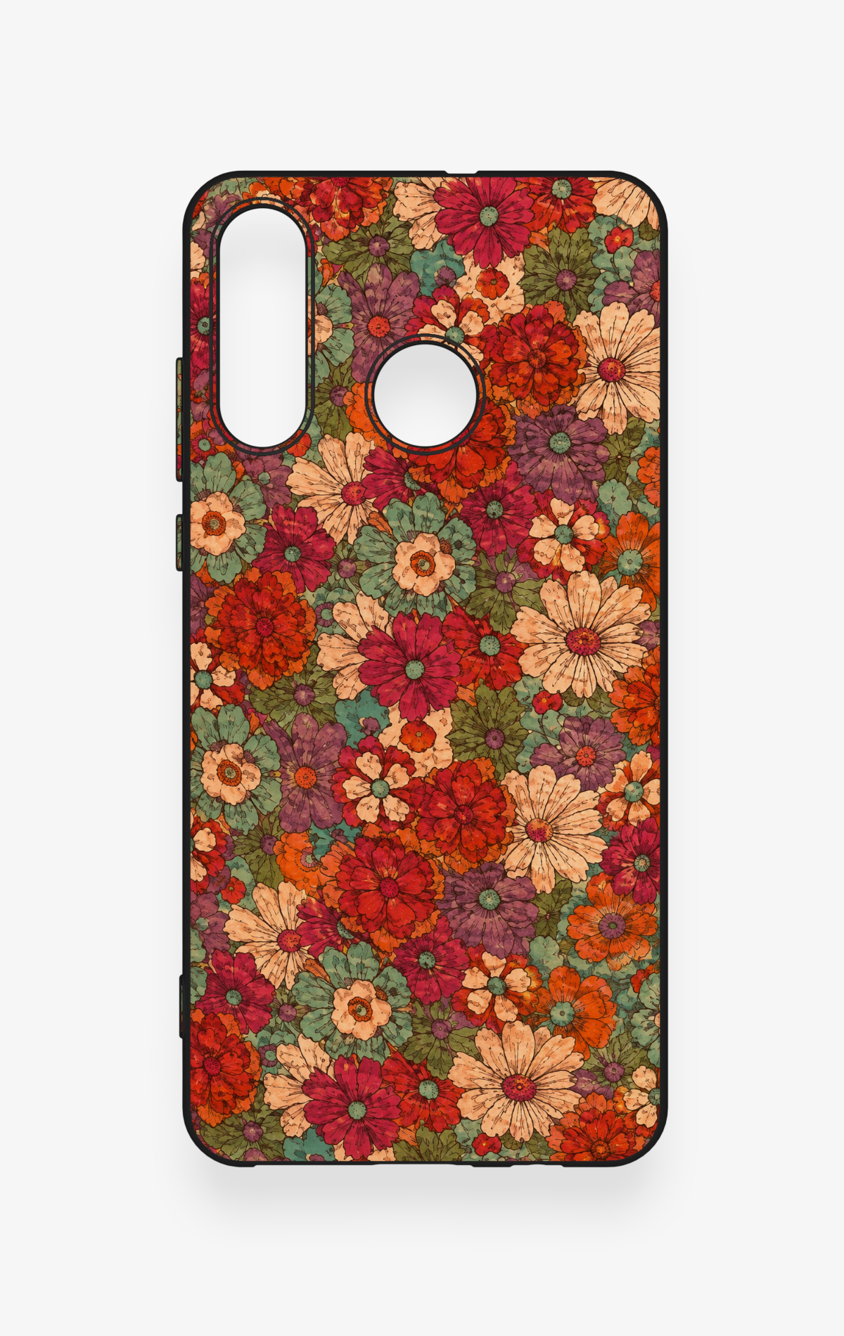 Huawei P30 Lite Uyumlu Pastel Çiçek Bahçesi Desenli Silikon Kılıf
