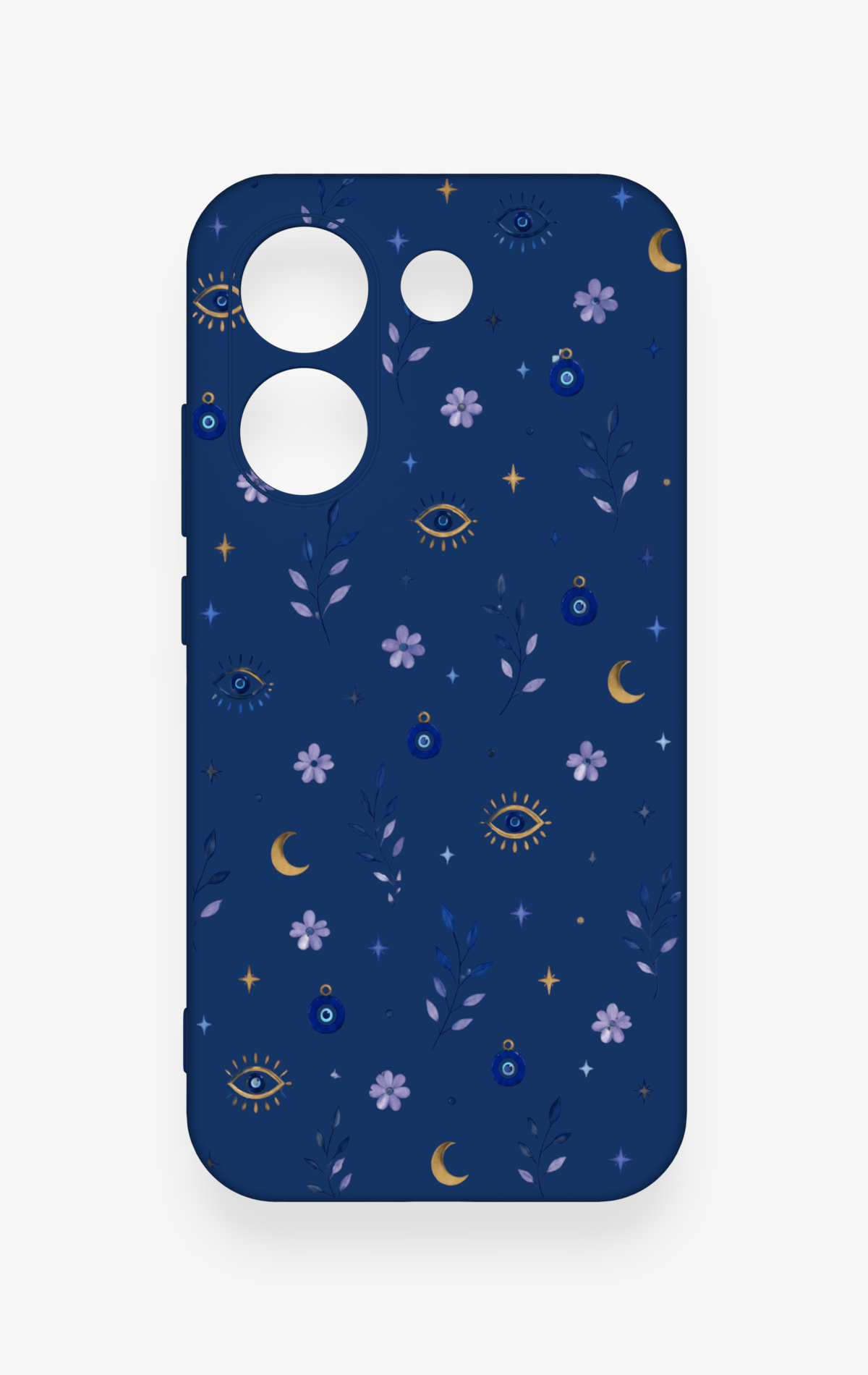 Poco X8 Pro Uyumlu Mavi Nazar Papatya Desenli Silikon Kılıf