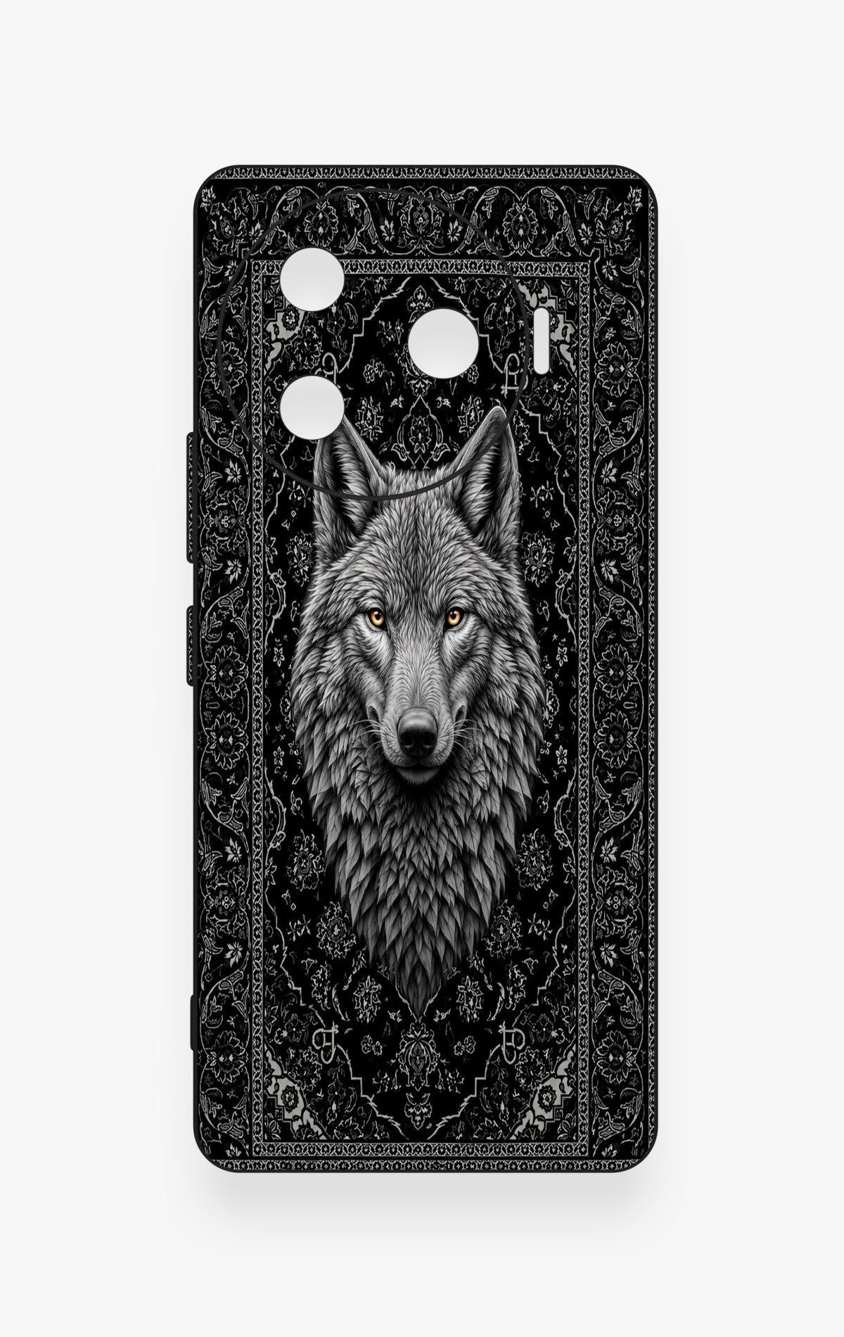 Tecno Camon 30 Pro 5G Uyumlu Etnik Kurt Desenli Silikon Kılıf