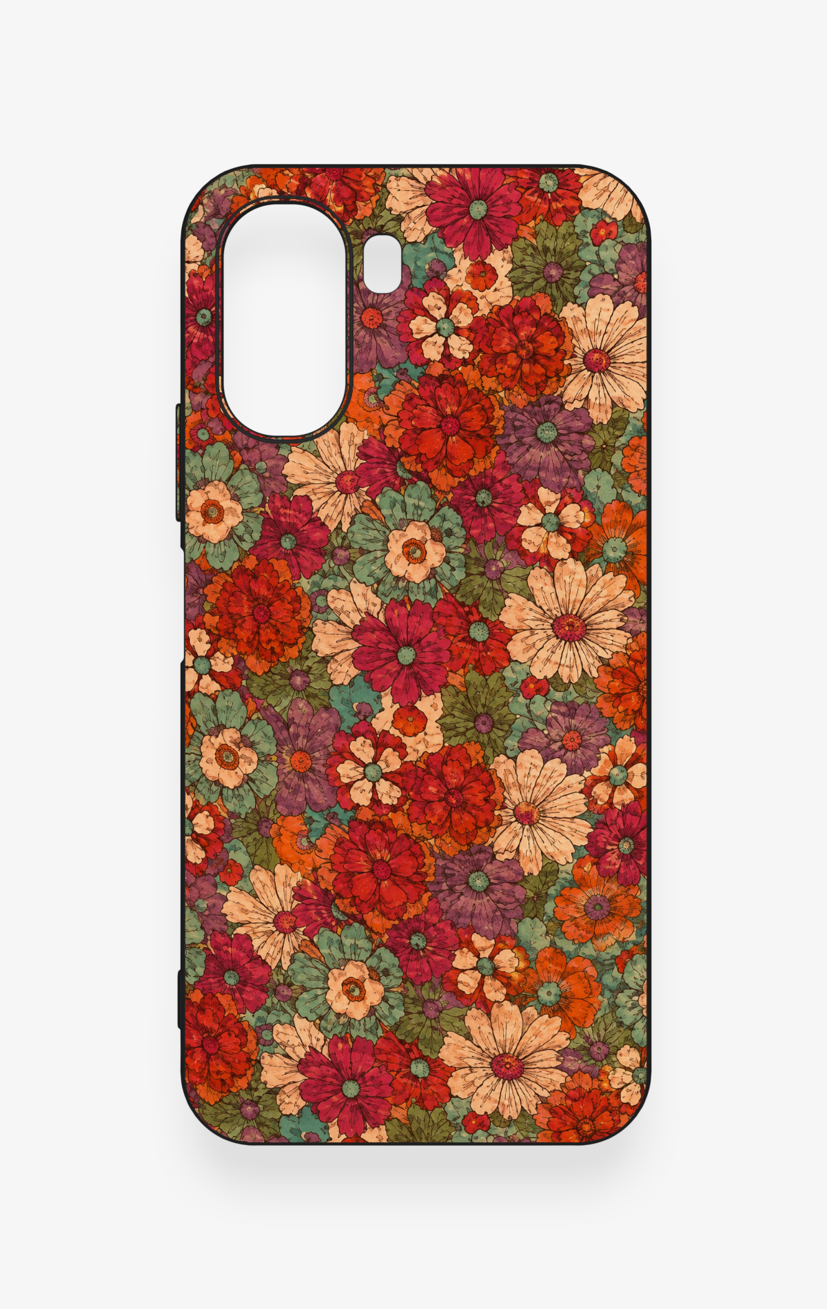 Oppo A6T Uyumlu Pastel Çiçek Bahçesi Desenli Silikon Kılıf