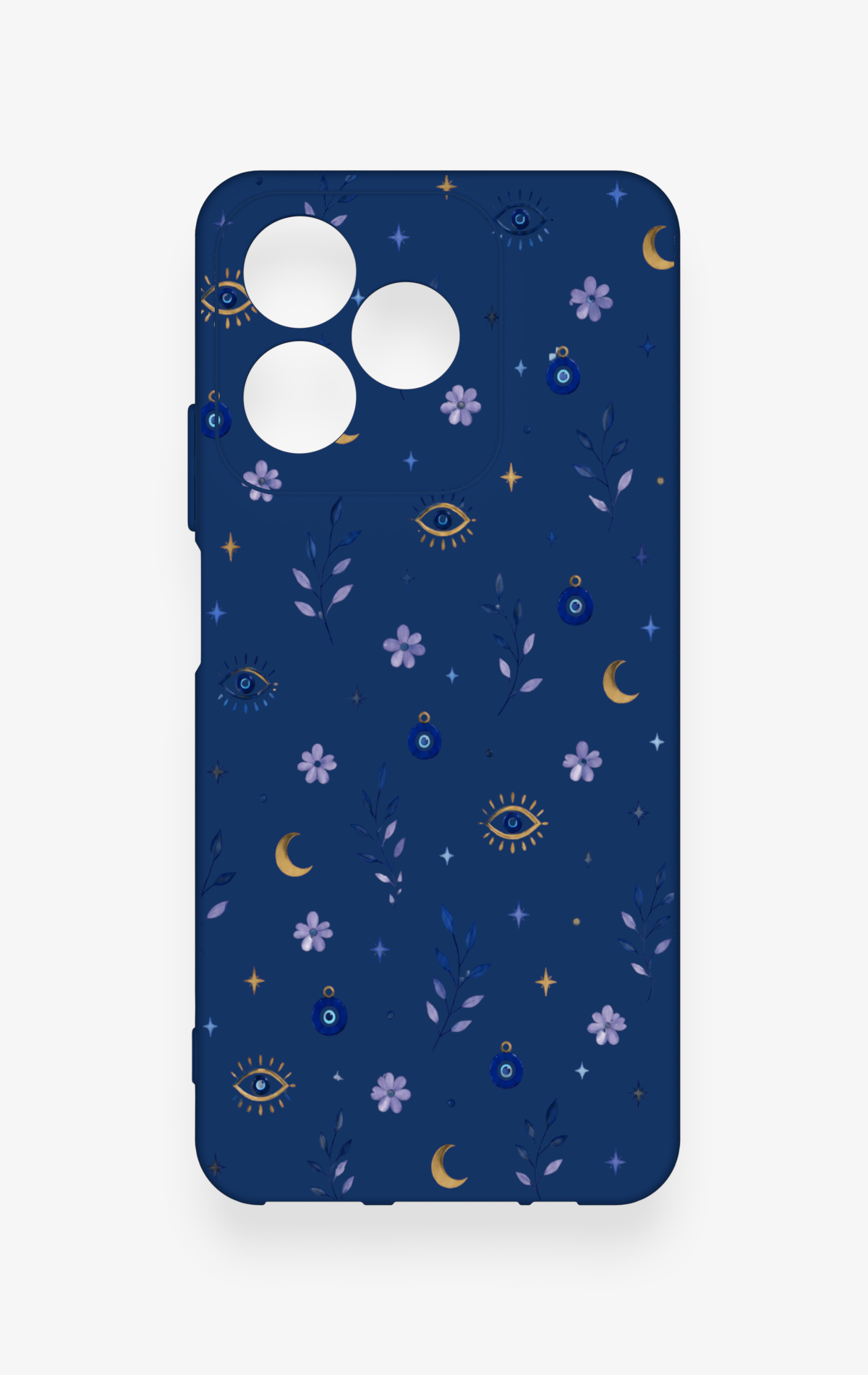 Realme C53 Uyumlu Mavi Nazar Papatya Desenli Silikon Kılıf
