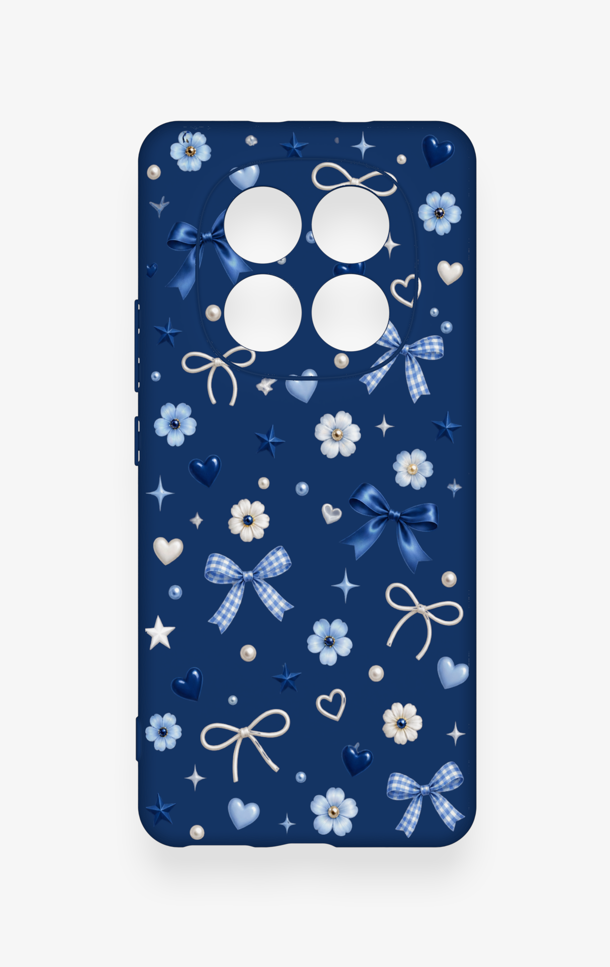 REDMİ NOTE 15 4G Uyumlu Mavi Papatya Fiyonk Desenli Silikon Kılıf