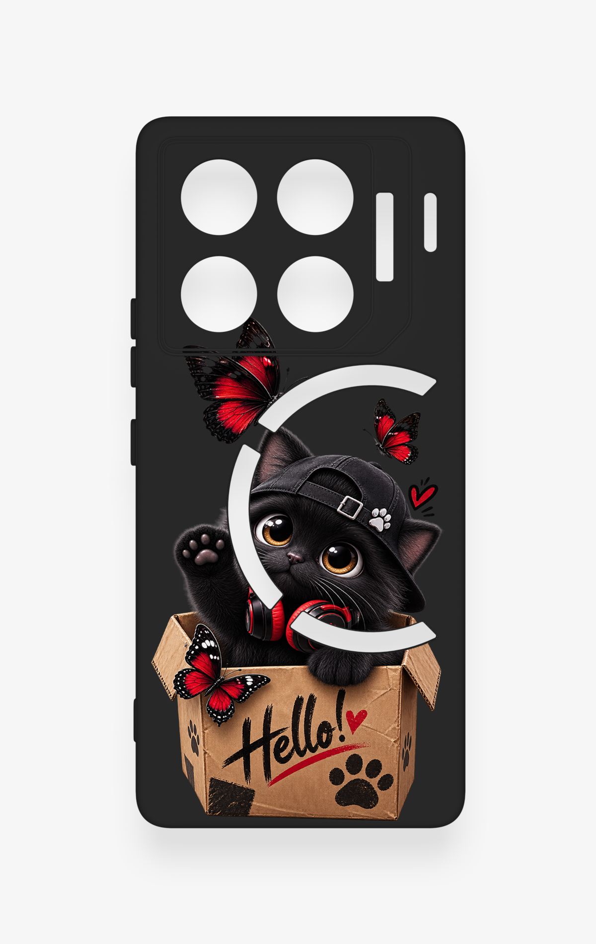 İnfinix Gt 20 Pro Uyumlu Hello Cat Desenli Silikon Kılıf