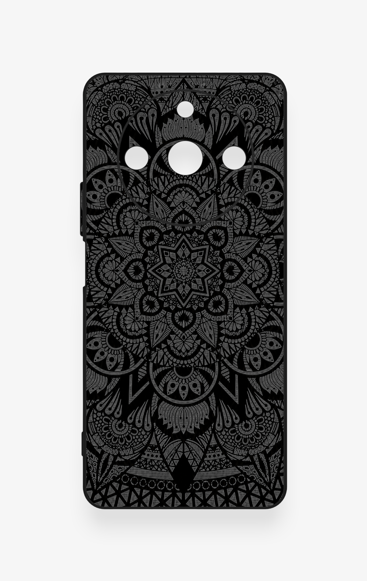 Realme 11 Pro Uyumlu Siyah Beyaz Mandala Desenli Silikon Kılıf