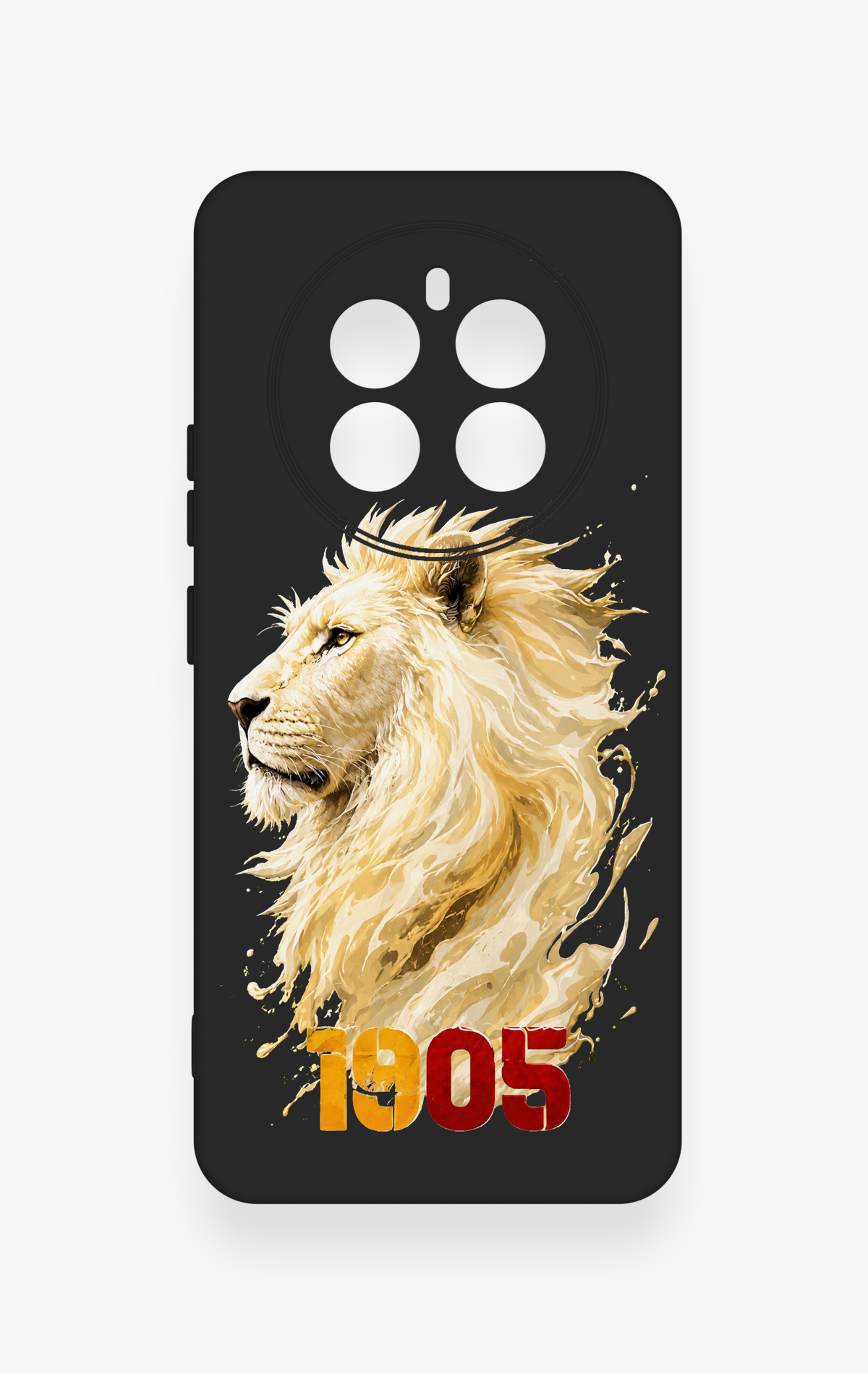 Realme 12 4G Uyumlu Sarı Kırmızı 1905 Aslan Desenli Silikon Kılıf