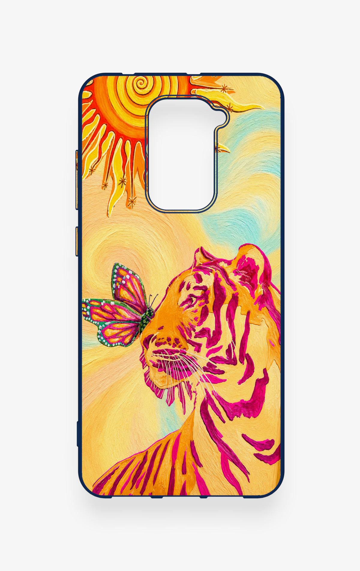 Redmi Note 9 Uyumlu Güneşin Kaplanı Desenli Silikon Kılıf