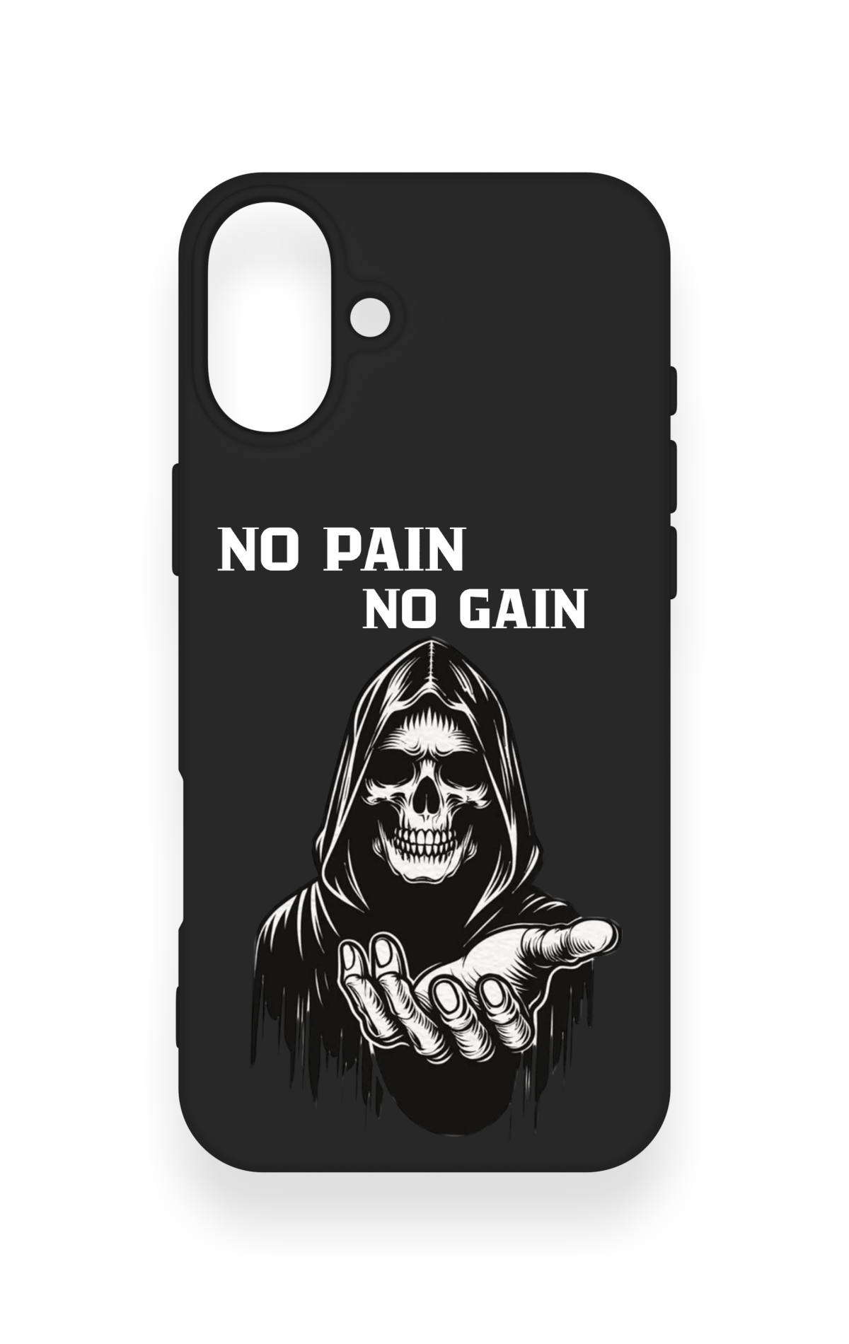 iPhone 16 Plus Uyumlu No Pain No Gain Desenli Silikon Kılıf