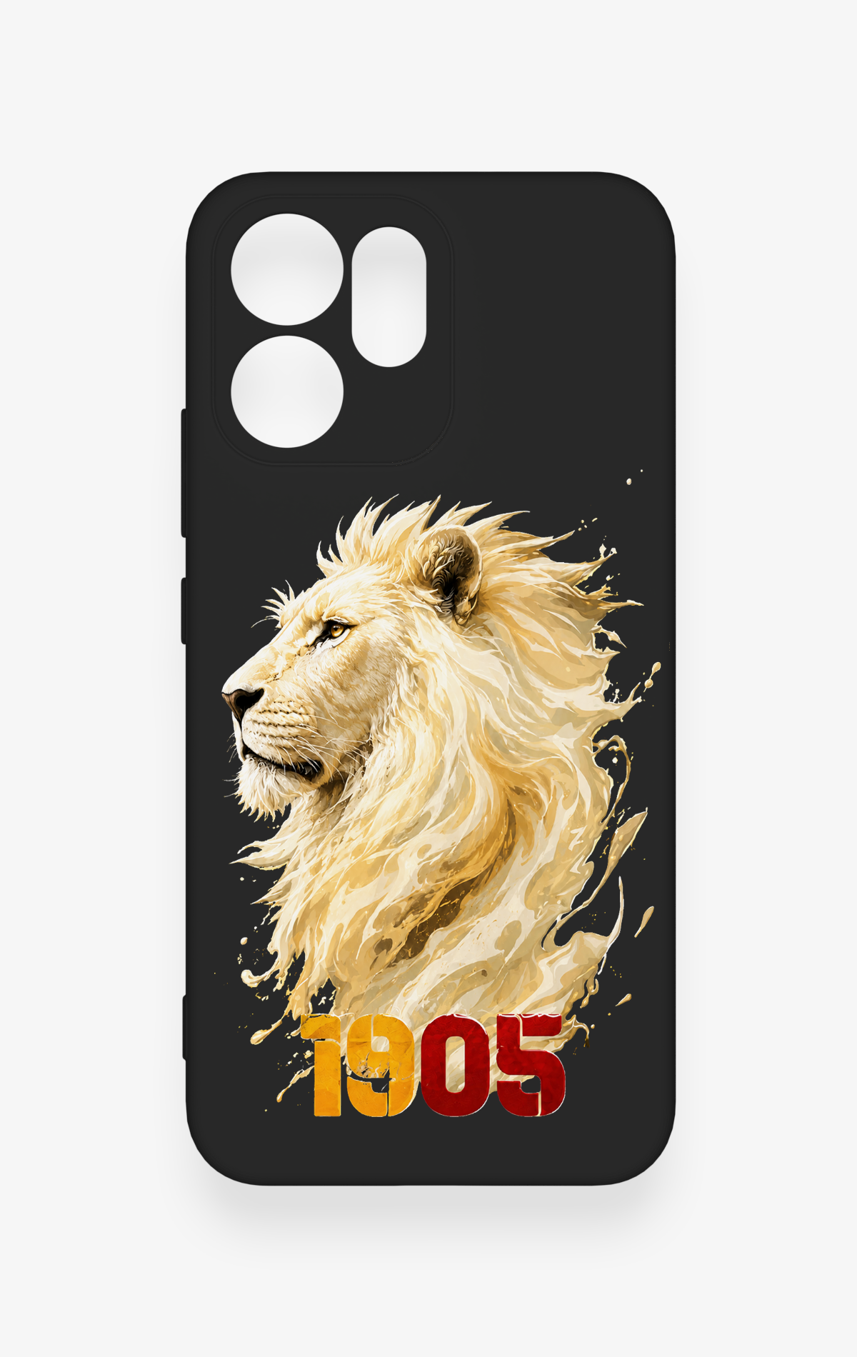 Oppo Reno 14F Uyumlu Sarı Kırmızı 1905 Aslan Desenli Silikon Kılıf