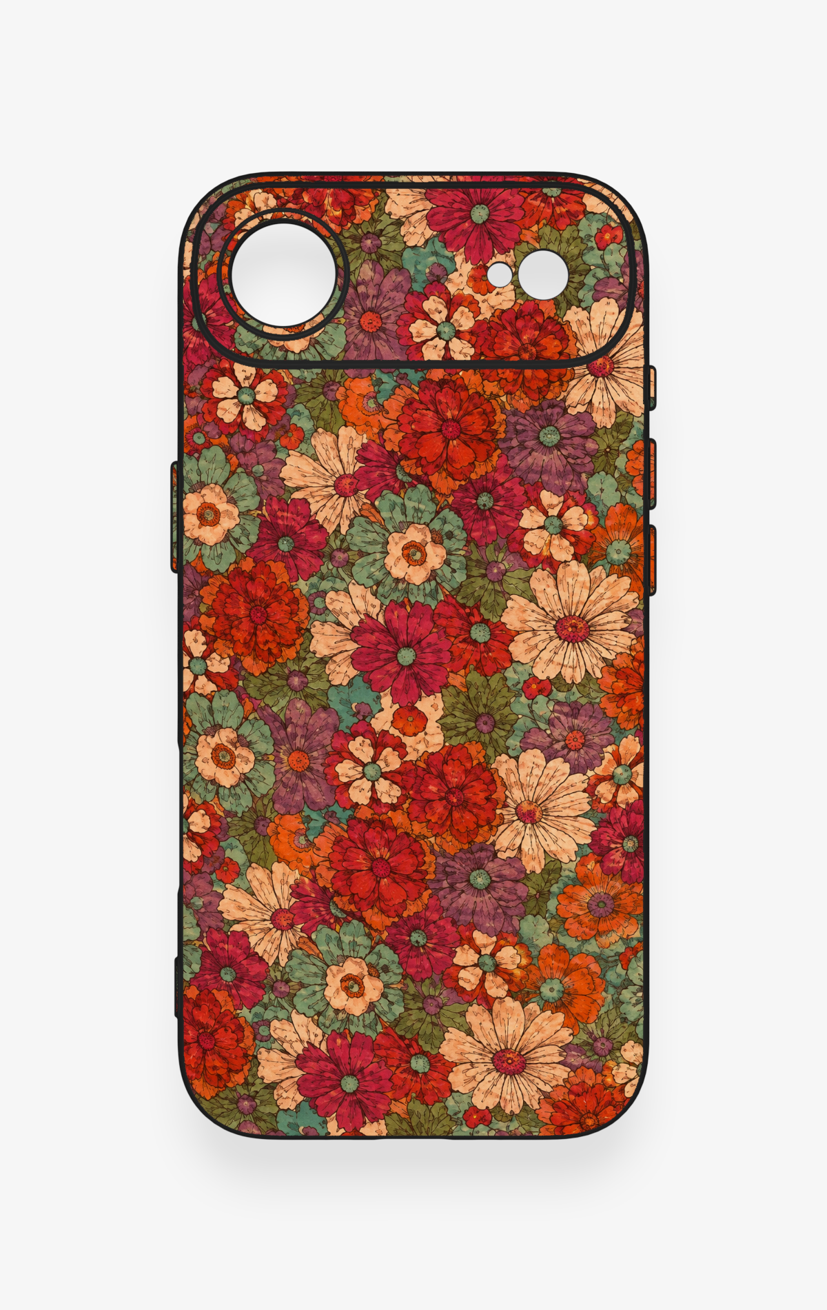 iPhone 17 Air Uyumlu Pastel Çiçek Bahçesi Desenli Silikon Kılıf