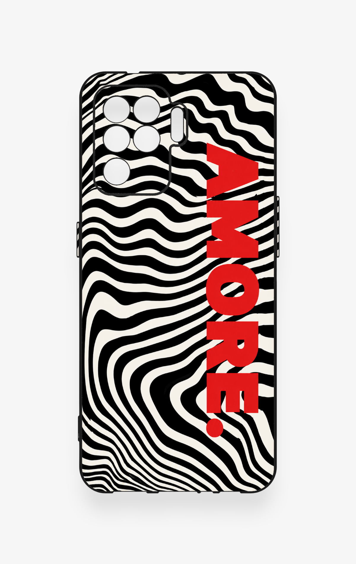 Oppo Reno 5 Lite Uyumlu Zebra Amore Desenli Silikon Kılıf
