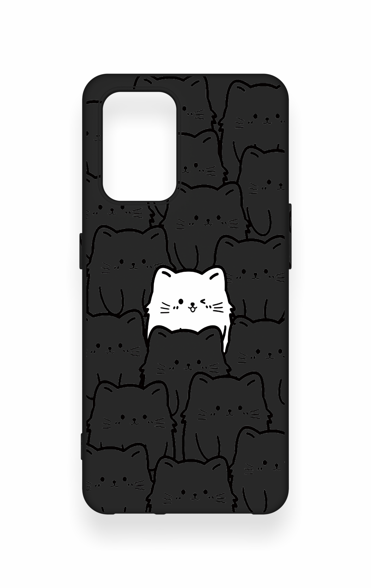 Oppo-A74 Uyumlu Many Cats Desenli Silikon Kılıf