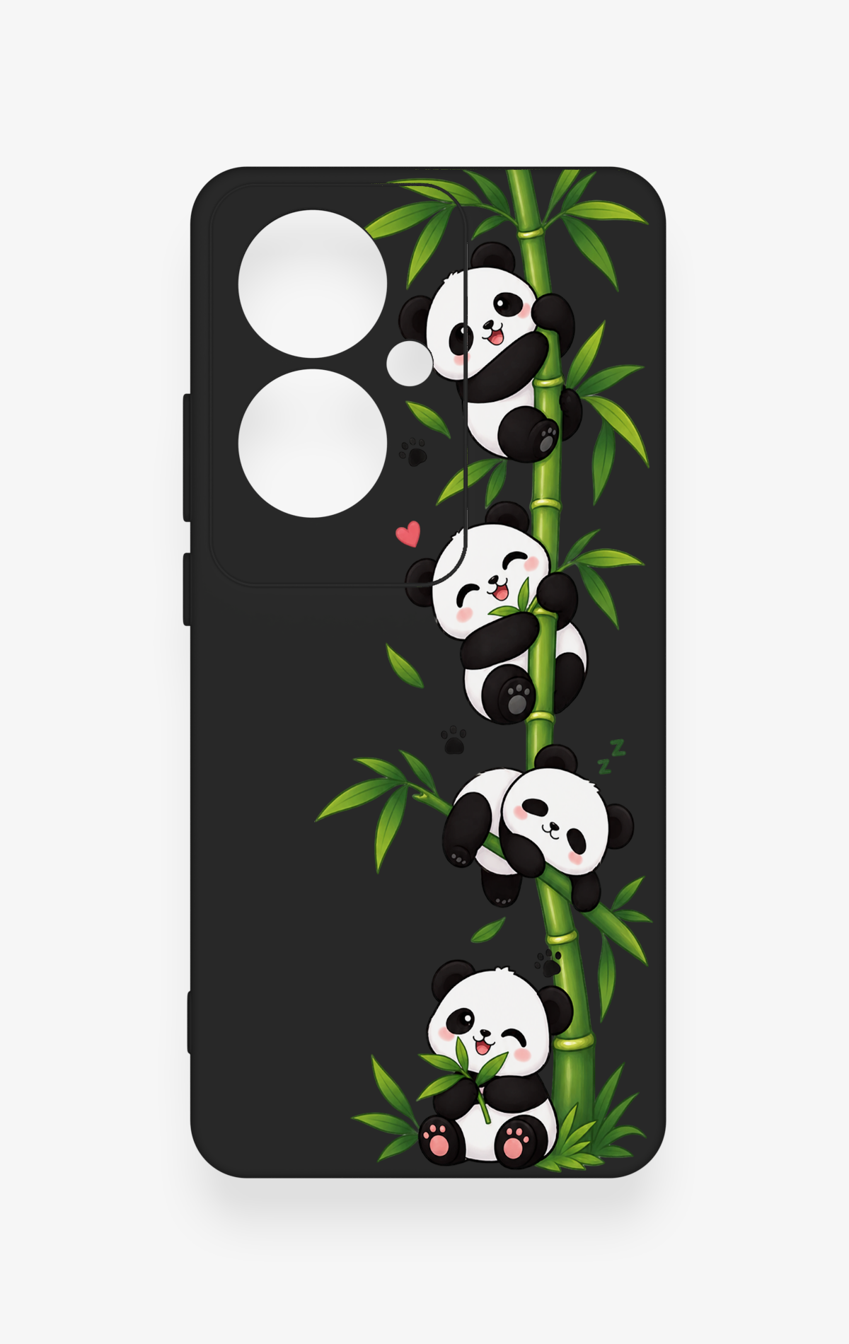 Oppo Reno 11F Uyumlu Sevimli Panda Bambu Desenli Silikon Kılıf