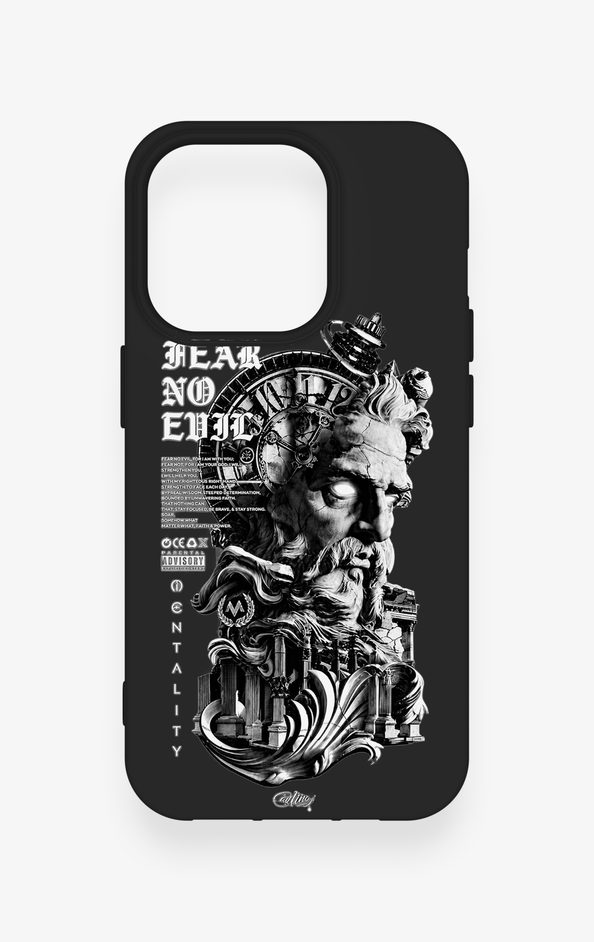 iPhone 14 Pro Uyumlu Fear No Evil Desenli Silikon Kılıf