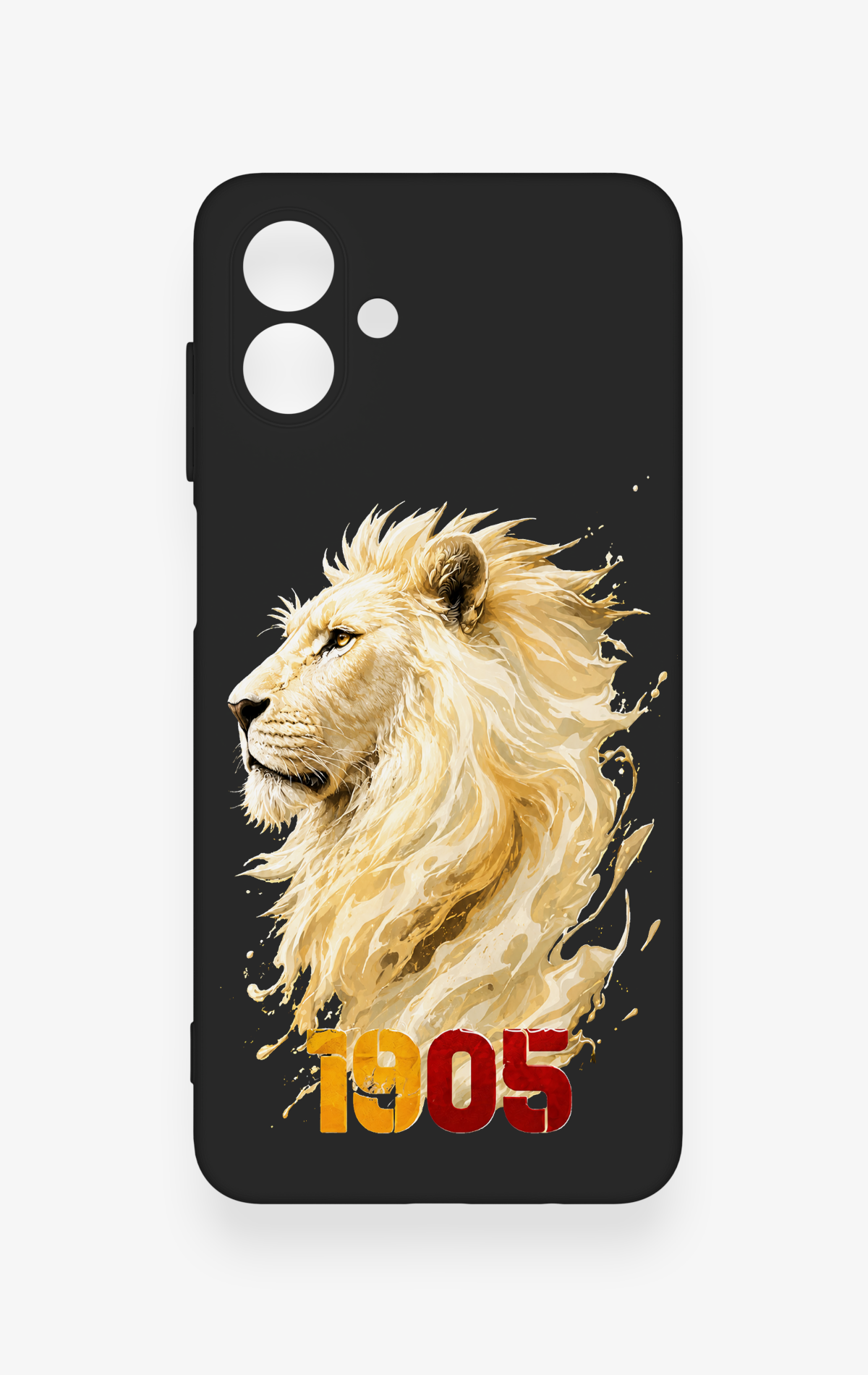 Samsung A07 Uyumlu Sarı Kırmızı 1905 Aslan Desenli Silikon Kılıf