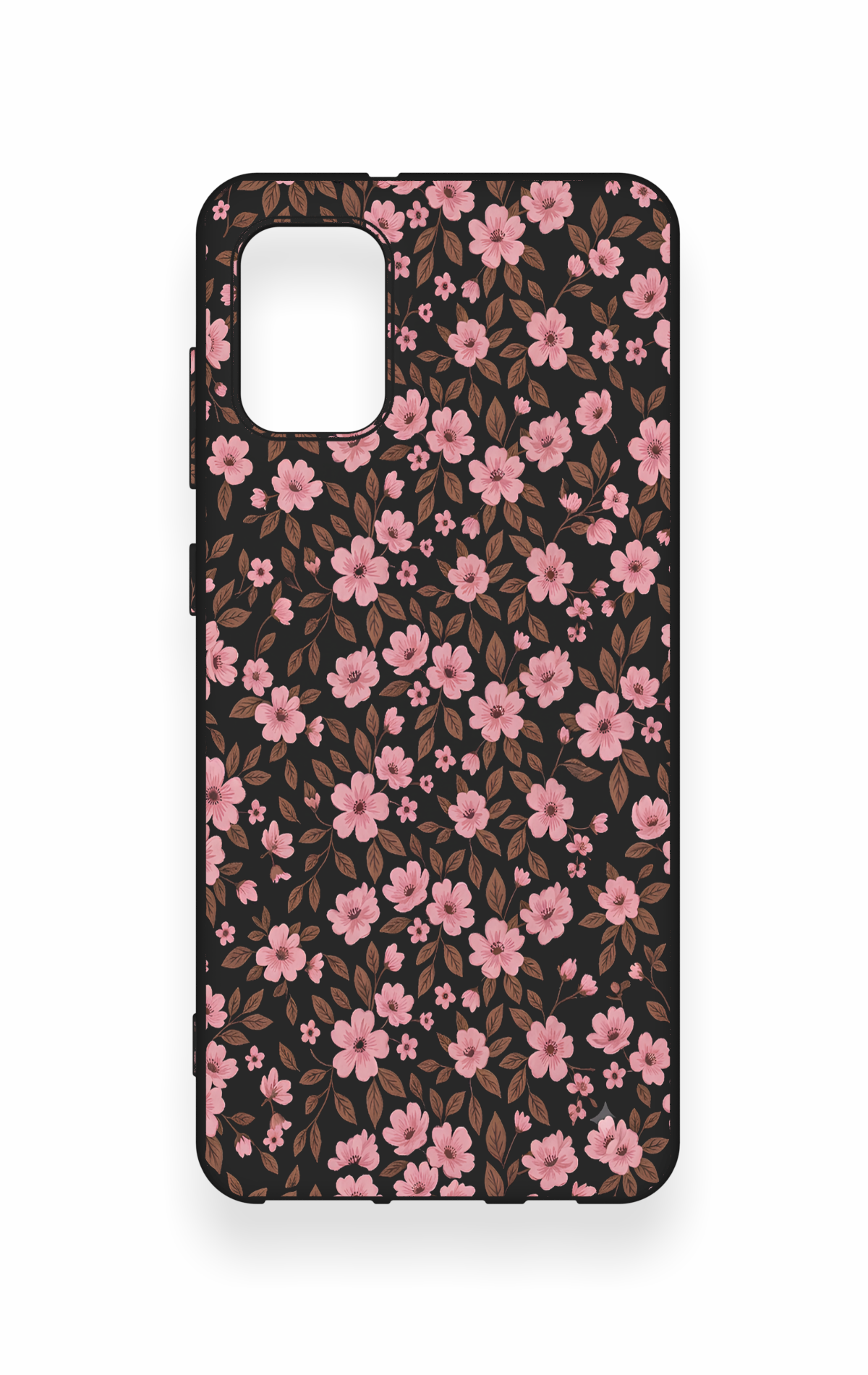Samsung A31 Uyumlu Mini Pembe Çiçek Desenli Silikon Kılıf
