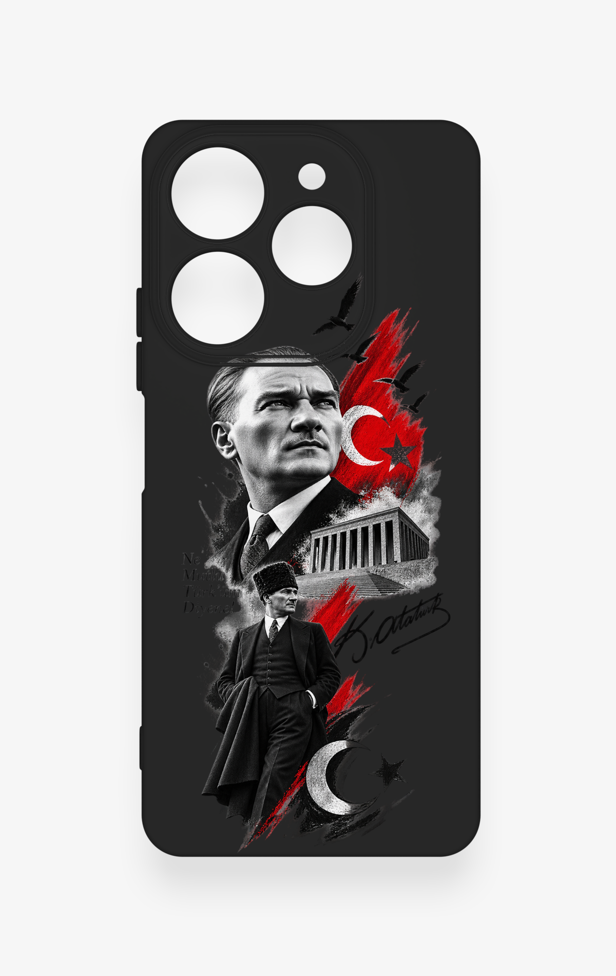 Tecno Spark 10 Pro Uyumlu Atatürk Anıtkabir Desenli Silikon Kılıf