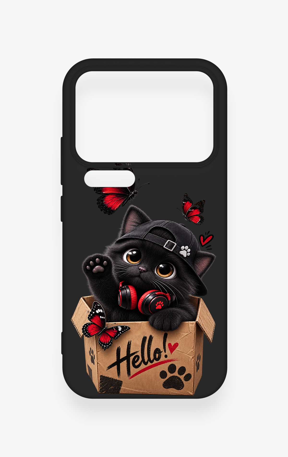 Xiaomi Mi 17 Pro 5G Uyumlu Hello Cat Desenli Silikon Kılıf