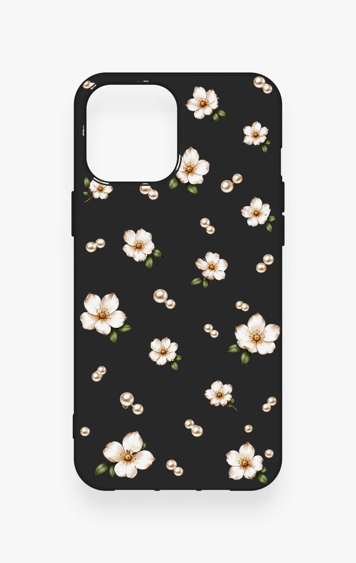 iPhone 12 Pro Max Uyumlu İnci Papatya Desenli Silikon Kılıf