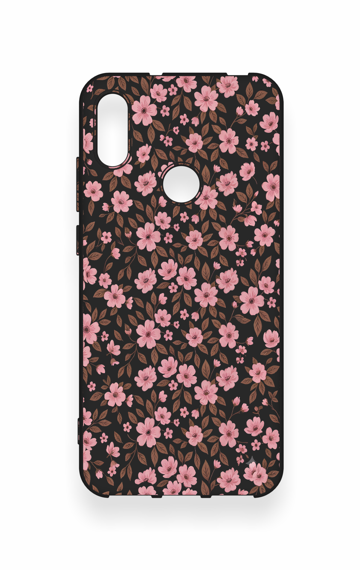 Huawei Y6 2019 Uyumlu Mini Pembe Çiçek Desenli Silikon Kılıf