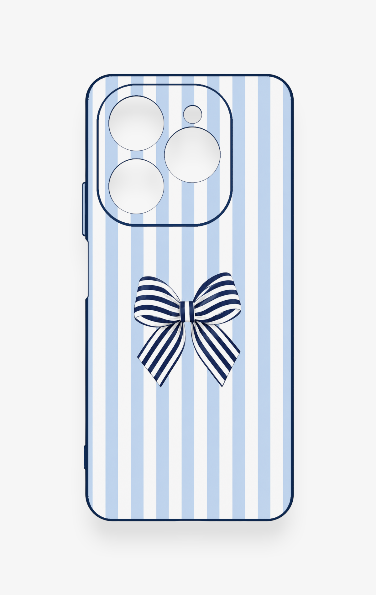 Tecno Spark 20 Pro Uyumlu Mavi Beyaz Kurdele Desenli Silikon Kılıf