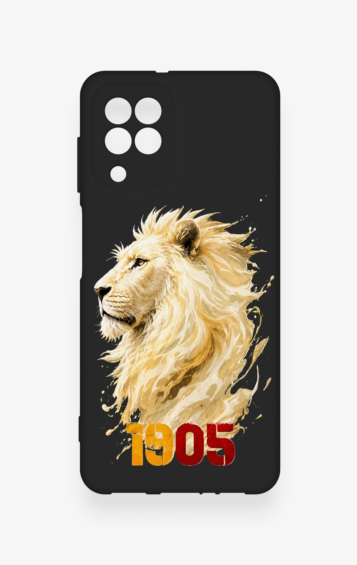 Samsung A22 Uyumlu Sarı Kırmızı 1905 Aslan Desenli Silikon Kılıf