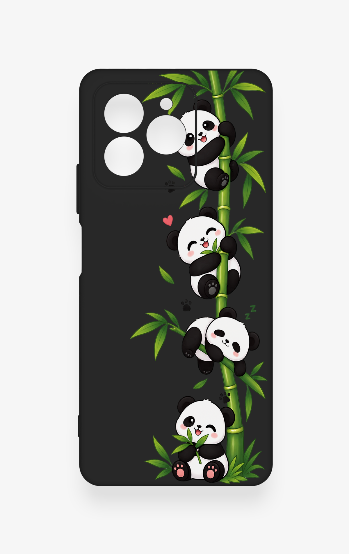 Omix X7 Uyumlu Sevimli Panda Bambu Desenli Silikon Kılıf