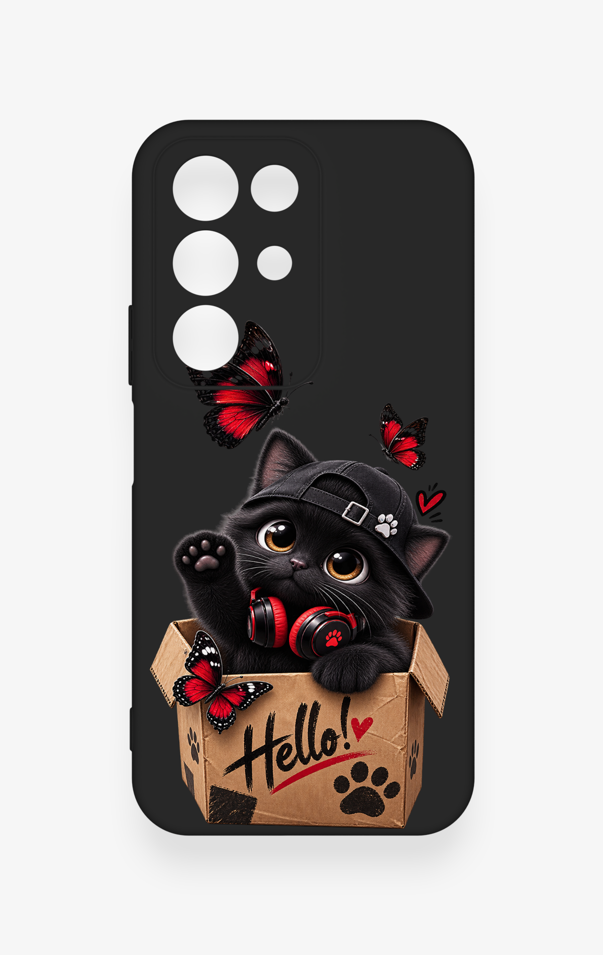 Realme C85 5G Uyumlu Hello Cat Desenli Silikon Kılıf